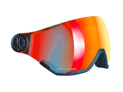Black Crevice Photochromes Skihelm-Visier – selbsttönend, UV400 Schutz, Anti-Fog, Kratzfest – Ersatzvisier für Black Crevice Skihelme – für alle Lichtverhältnisse