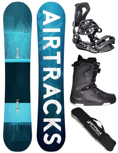 AIRTRACKS Snowboard Set Board Blue Drifter Wide Hybrid Rocker