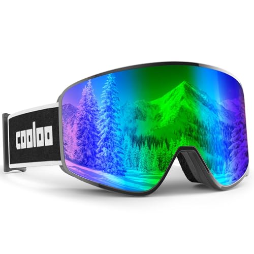 COOLOO Skibrille Kinder, Ski Brille für Brillenträger für Kinder 3-14 Jahre