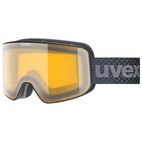 Uvex pyrit LG - leicht kontrastverstärkende Skibrille mit Anti-Fog-Beschichtung und Over-The-Glasses-Konstruktion für Damen und Herren - black matt/yellow-clear-S1 - one size